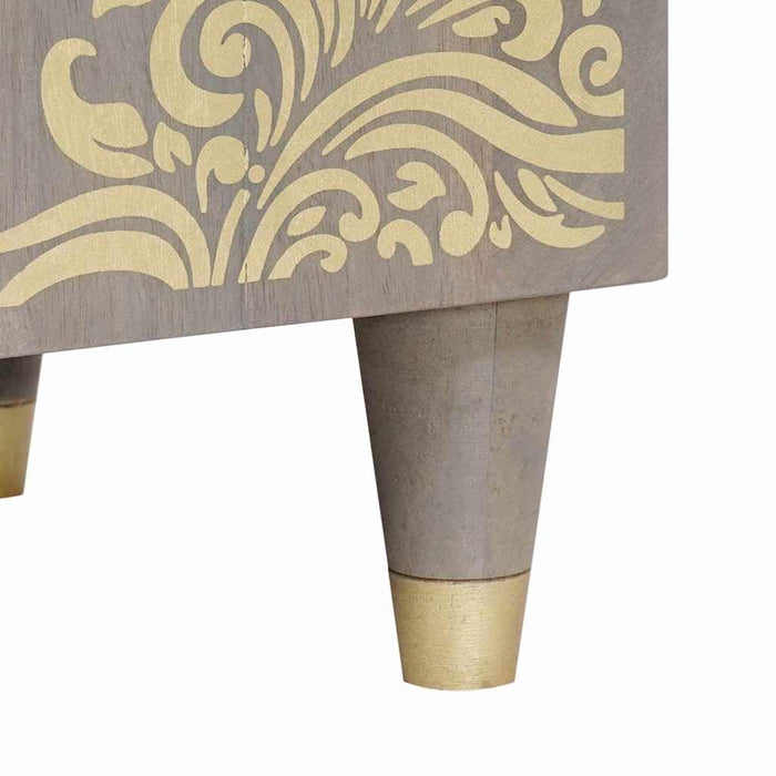 Cabinet TV cu raft Gri 80 x 33 x 46 cm Lemn de mango solid - WALTI WALTI