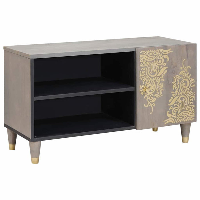Cabinet TV cu raft Gri 80 x 33 x 46 cm Lemn de mango solid - WALTI WALTI