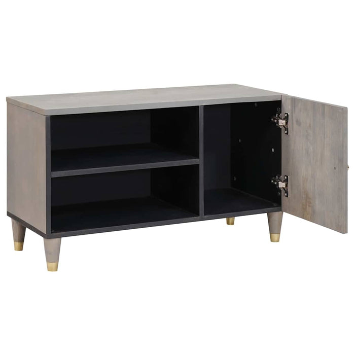 Cabinet TV cu raft Gri 80 x 33 x 46 cm Lemn de mango solid - WALTI WALTI