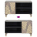 Cabinet TV cu raft Gri 80 x 33 x 46 cm Lemn de mango solid - WALTI WALTI