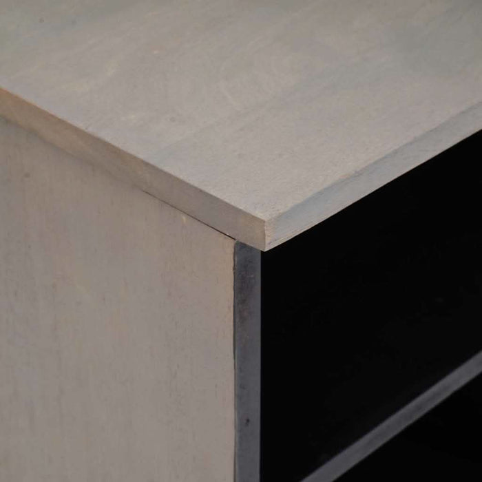 Cabinet TV cu sertar Gri 100 x 33 x 46 cm Lemn de mango solid - WALTI WALTI