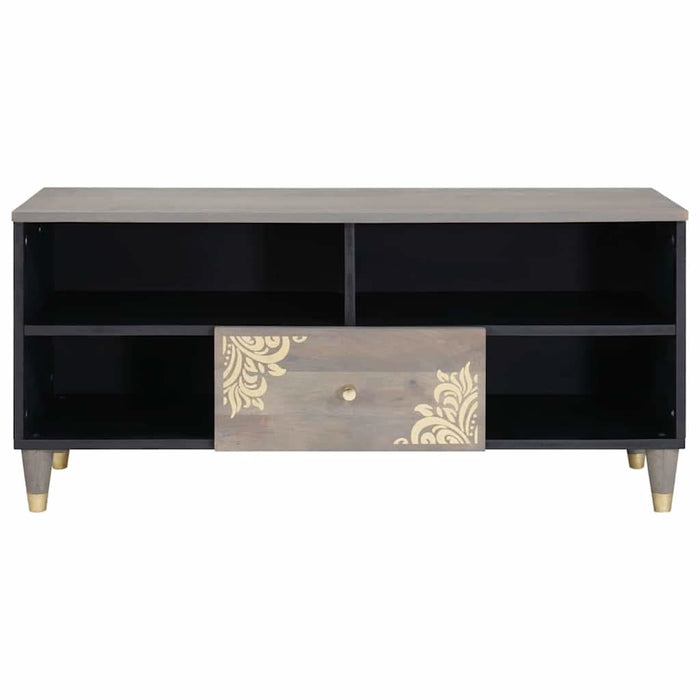 Cabinet TV cu sertar Gri 100 x 33 x 46 cm Lemn de mango solid - WALTI WALTI