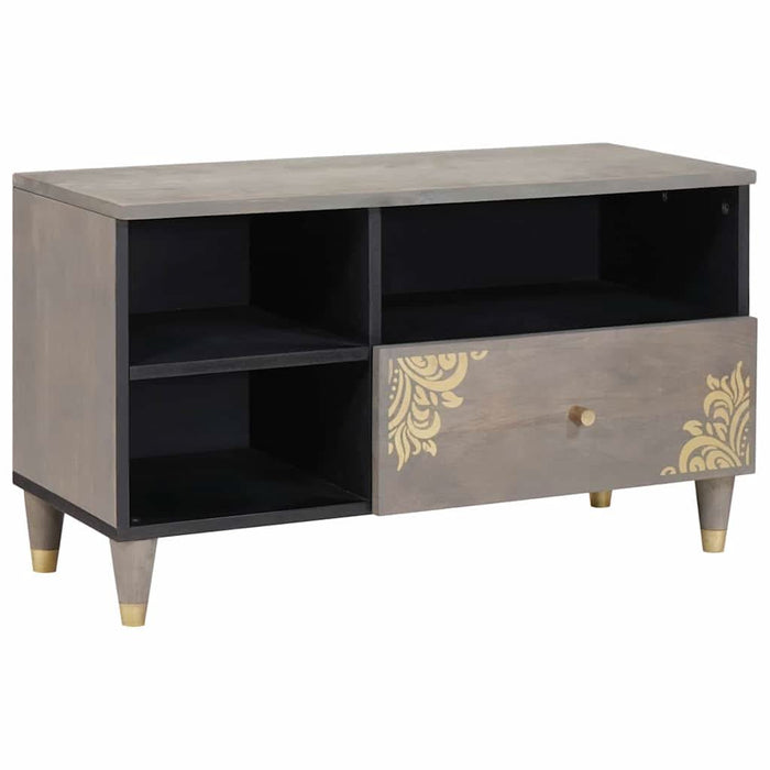 Cabinet TV cu sertar Gri 80 x 33 x 46 cm Lemn de mango solid - WALTI WALTI