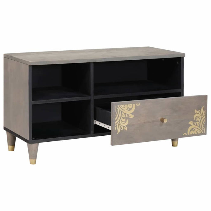Cabinet TV cu sertar Gri 80 x 33 x 46 cm Lemn de mango solid - WALTI WALTI