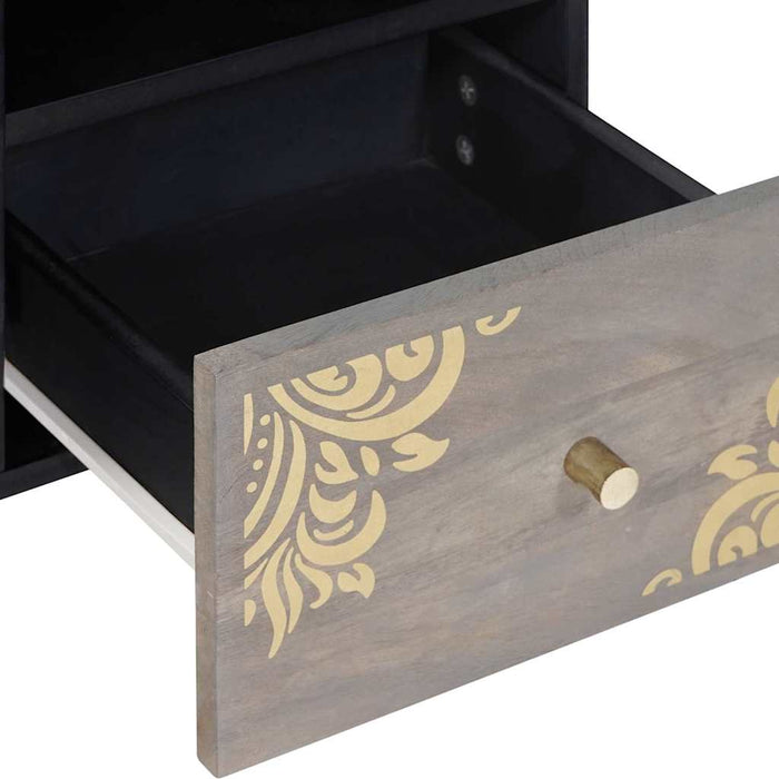 Cabinet TV cu sertar Gri 100 x 33 x 46 cm Lemn de mango solid - WALTI WALTI