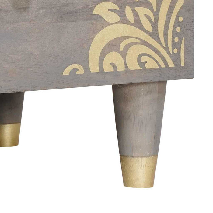 Cabinet TV cu sertar Gri 100 x 33 x 46 cm Lemn de mango solid - WALTI WALTI