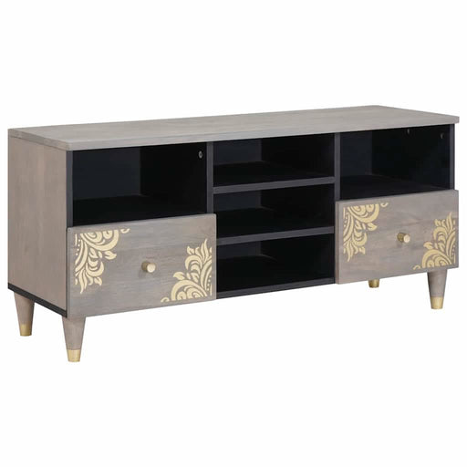 Cabinet TV cu sertar Gri 100 x 33 x 46 cm Lemn de mango solid - WALTI WALTI