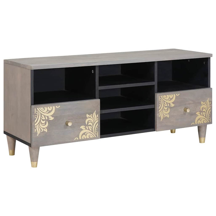 Cabinet TV cu sertar Gri 100 x 33 x 46 cm Lemn de mango solid - WALTI WALTI
