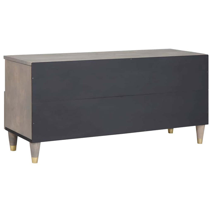 Cabinet TV cu sertar Gri 100 x 33 x 46 cm Lemn de mango solid - WALTI WALTI