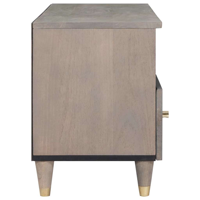 Cabinet TV cu sertar Gri 100 x 33 x 46 cm Lemn de mango solid - WALTI WALTI
