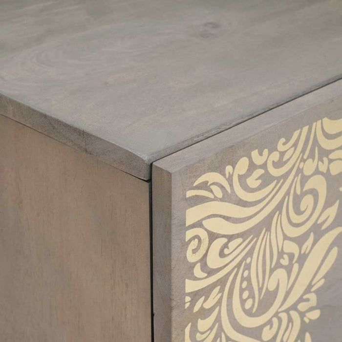 Bufet cu sertar Gri și Aur 40 x 33 x 75 cm Lemn de mango solid - WALTI WALTI