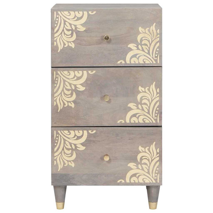 Bufet cu sertar Gri și Aur 40 x 33 x 75 cm Lemn de mango solid - WALTI WALTI