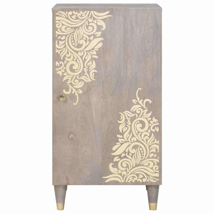 Bufet cu raft Gri și Aur 40 x 33 x 75 cm Lemn de mango solid - WALTI WALTI