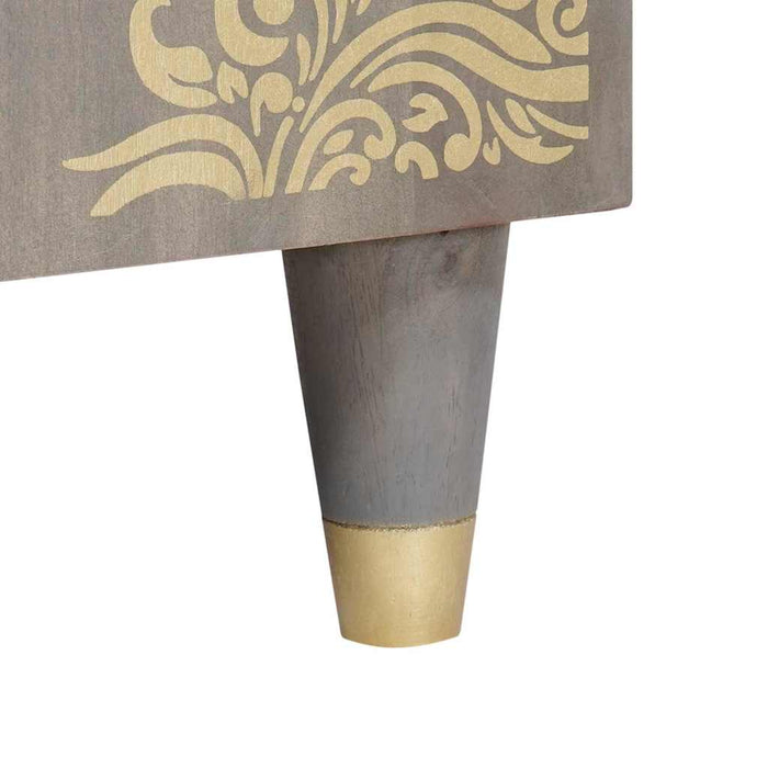 Bufet cu raft Gri și Aur 60 x 33 x 75 cm Lemn de mango solid - WALTI WALTI