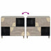 Bufet cu raft Gri și Aur 80 x 33 x 75 cm Lemn de mango solid - WALTI WALTI