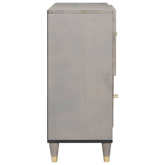 Bufet cu raft Gri și Aur 80 x 33 x 75 cm Lemn de mango solid - WALTI WALTI
