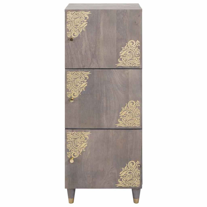 Bufet cu raft Gri și Aur 40 x 33 x 110 cm Lemn de mango solid - WALTI WALTI