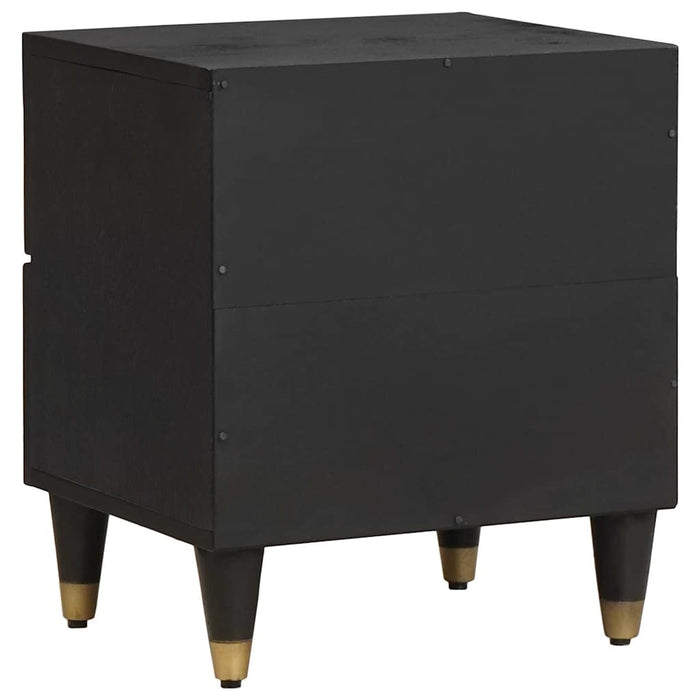 Dulap de noapte 2 pcs Negru 40 x 33 x 46 cm Lemn de mango solid - WALTI WALTI