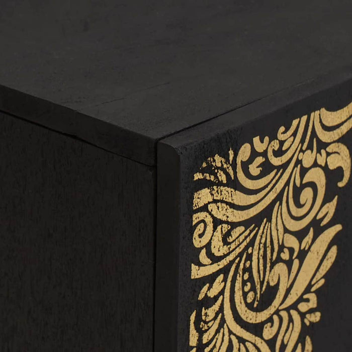 Cabinet TV cu raft Negru 105 x 33 x 46 cm Lemn de mango solid - WALTI WALTI