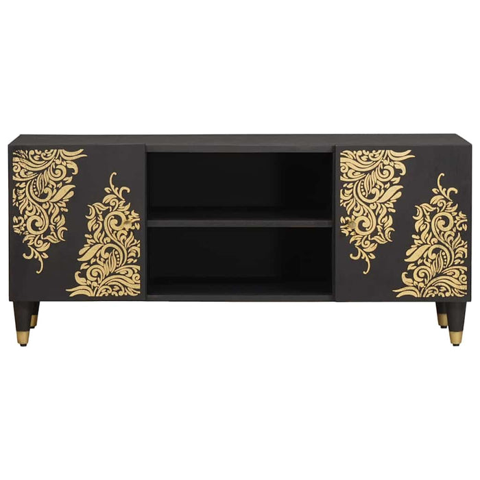 Cabinet TV cu raft Negru 105 x 33 x 46 cm Lemn de mango solid - WALTI WALTI