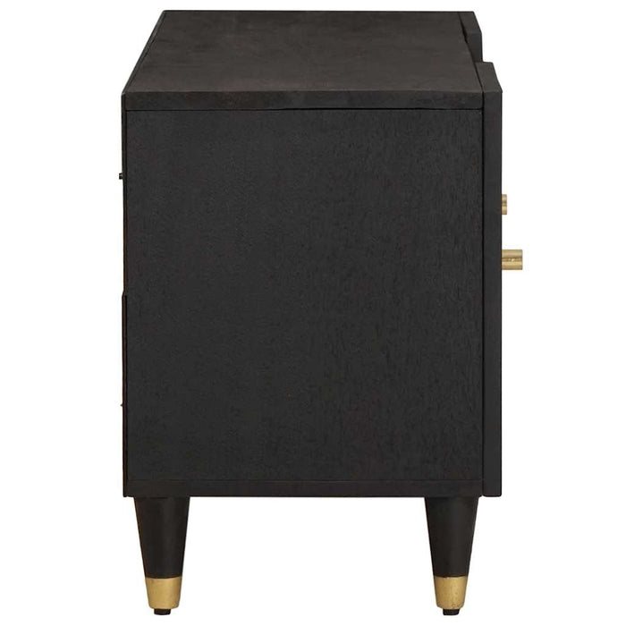 Cabinet TV cu raft Negru 105 x 33 x 46 cm Lemn de mango solid - WALTI WALTI