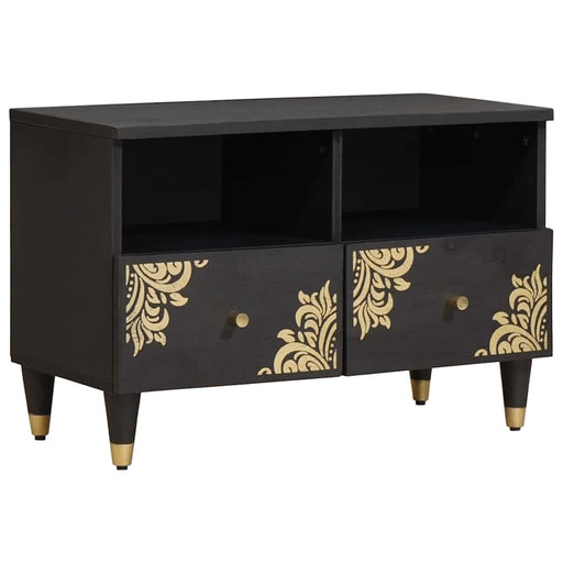 Cabinet TV cu sertar Negru 70 x 33 x 46 cm Lemn de mango solid - WALTI WALTI