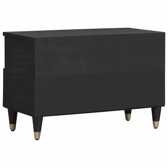 Cabinet TV cu sertar Negru 70 x 33 x 46 cm Lemn de mango solid - WALTI WALTI