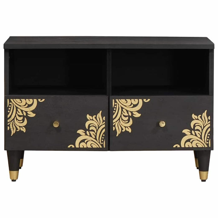 Cabinet TV cu sertar Negru 70 x 33 x 46 cm Lemn de mango solid - WALTI WALTI