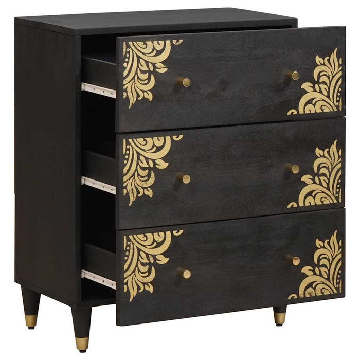Bufet Negru 60 x 33 x 75 cm Lemn de mango solid - WALTI WALTI