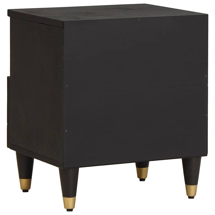 Dulap de noapte Negru 40 x 33 x 46 cm Lemn de mango solid - WALTI WALTI