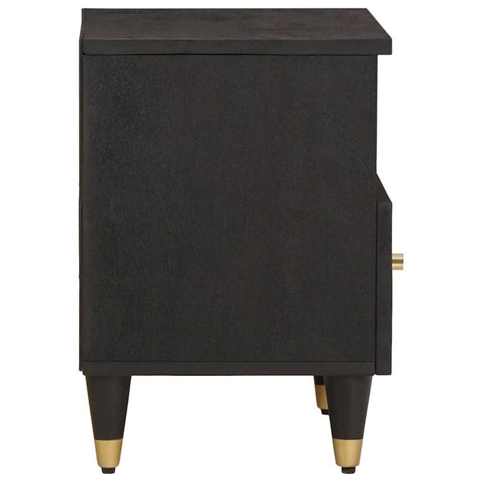 Dulap de noapte Negru 40 x 33 x 46 cm Lemn de mango solid - WALTI WALTI