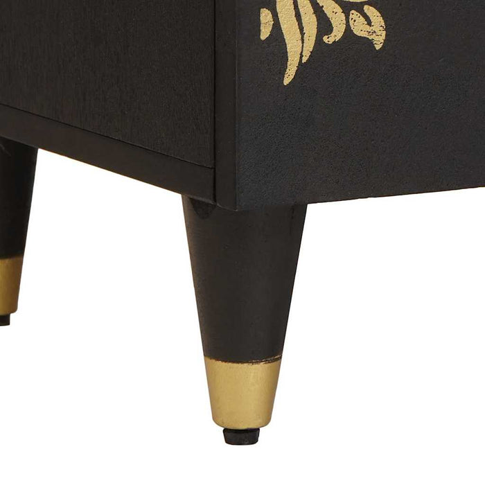Dulap de noapte 2 pcs Negru 40 x 33 x 46 cm Lemn de mango solid - WALTI WALTI