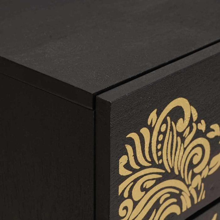 Noptieră cu ușă Negru 50 x 33 x 60 cm Lemn de mango solid - WALTI WALTI