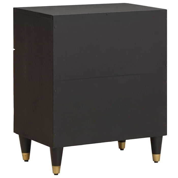 Noptieră cu ușă Negru 50 x 33 x 60 cm Lemn de mango solid - WALTI WALTI
