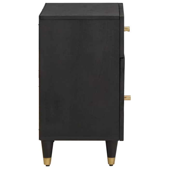 Noptieră cu ușă Negru 50 x 33 x 60 cm Lemn de mango solid - WALTI WALTI