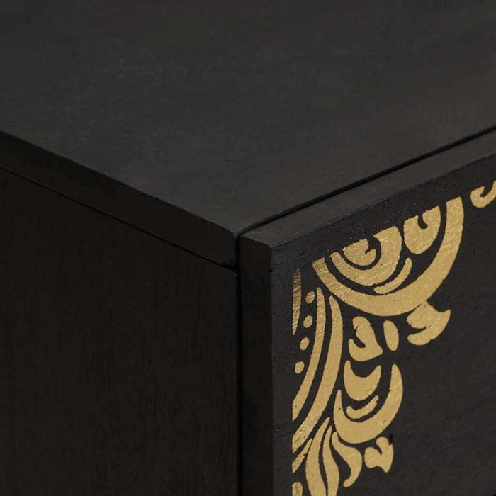 Dulap de noapte Negru 50 x 33 x 62 cm Lemn de mango solid - WALTI WALTI