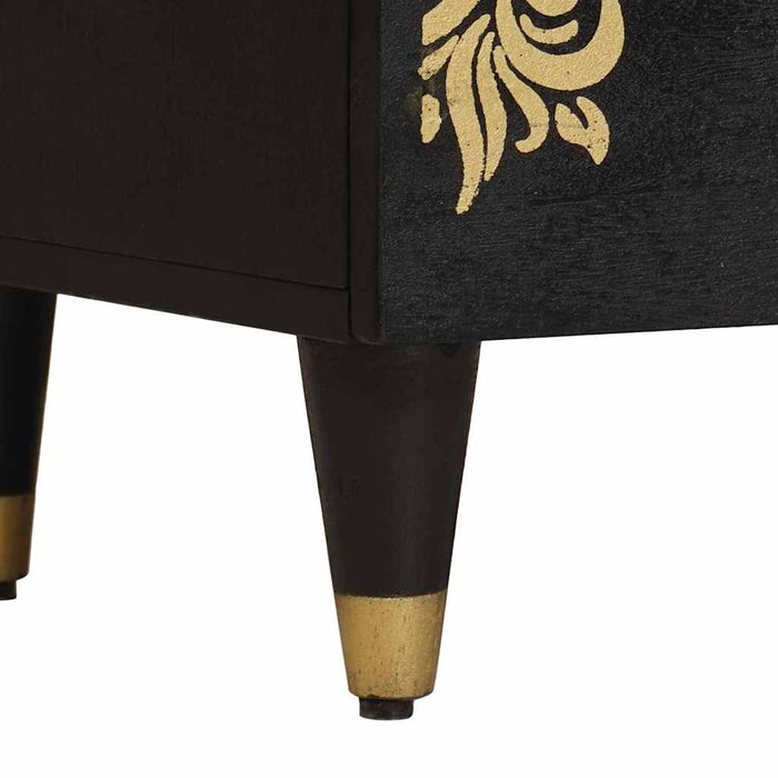 Dulap de noapte Negru 50 x 33 x 62 cm Lemn de mango solid - WALTI WALTI