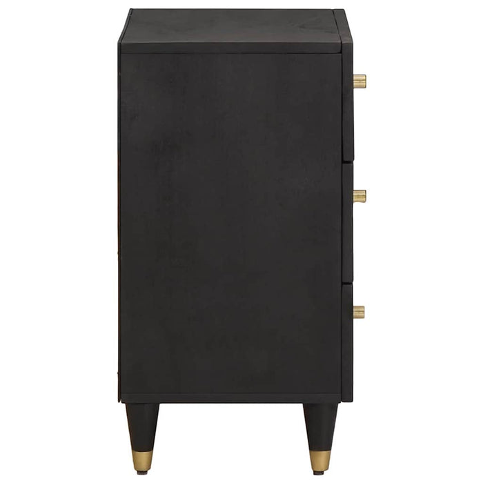 Dulap de noapte Negru 50 x 33 x 62 cm Lemn de mango solid - WALTI WALTI