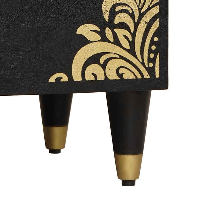 Dulap de noapte Negru 50 x 33 x 62 cm Lemn de mango solid - WALTI WALTI
