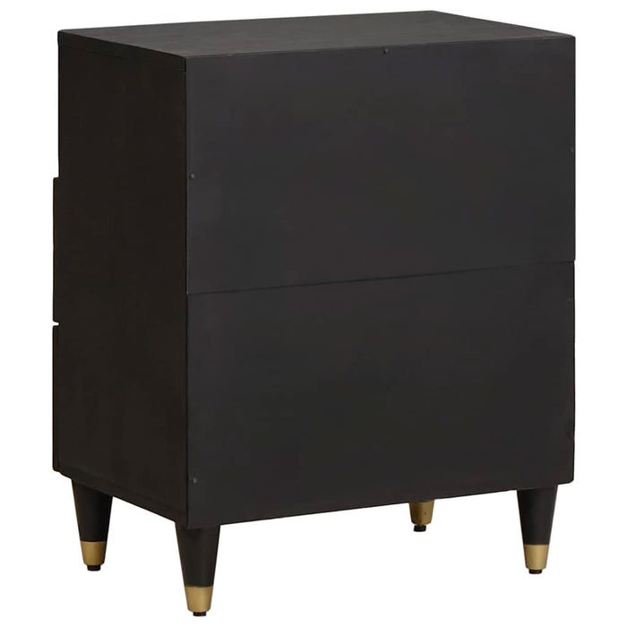 Dulap de noapte Negru 50 x 33 x 62 cm Lemn de mango solid - WALTI WALTI