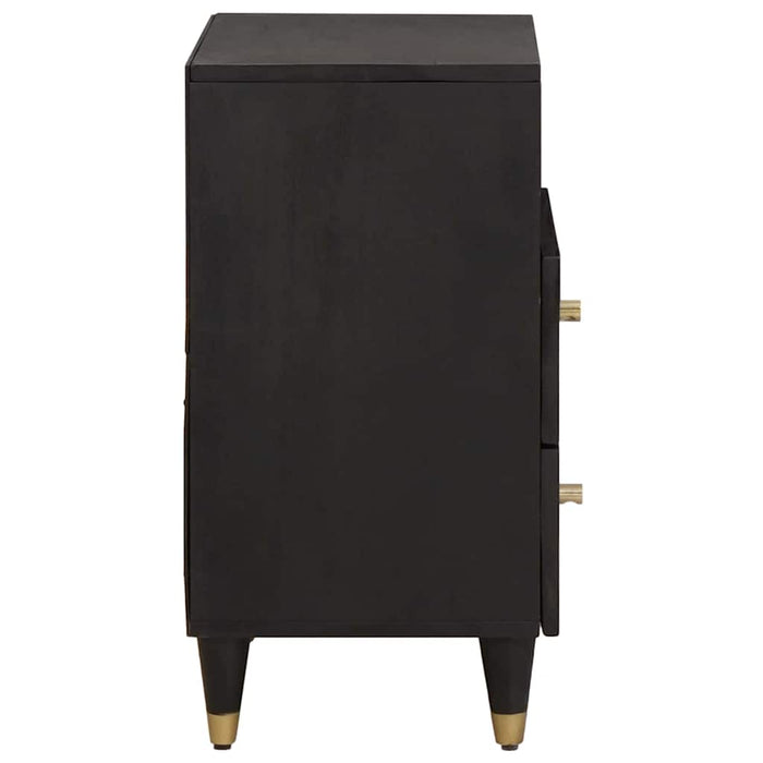 Dulap de noapte Negru 50 x 33 x 62 cm Lemn de mango solid - WALTI WALTI