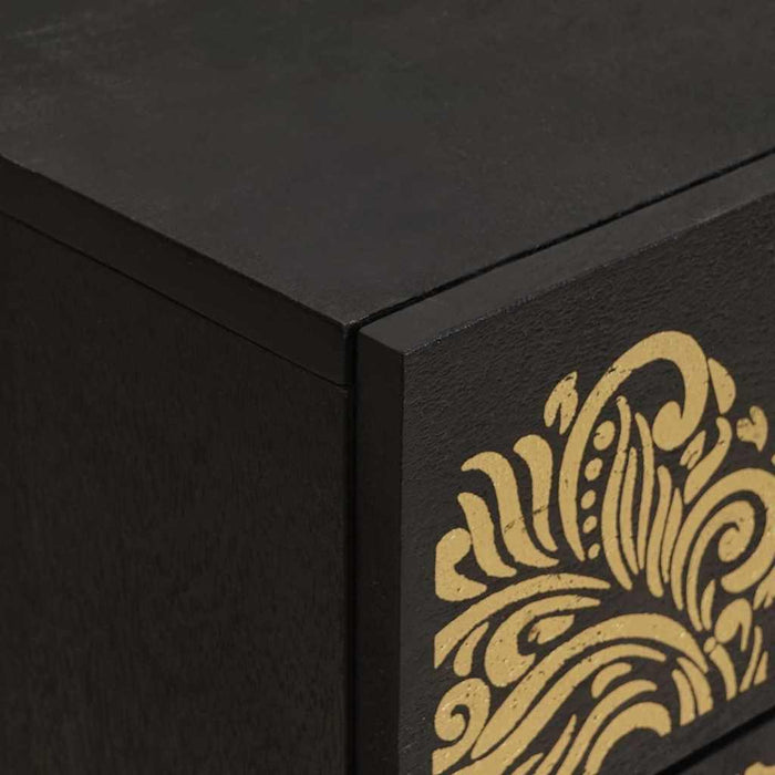 Noptieră cu ușă Negru 50 x 33 x 60 cm Lemn de mango solid - WALTI WALTI