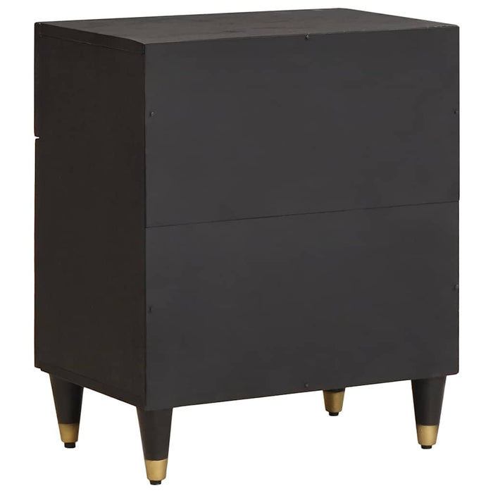 Noptieră cu ușă Negru 50 x 33 x 60 cm Lemn de mango solid - WALTI WALTI