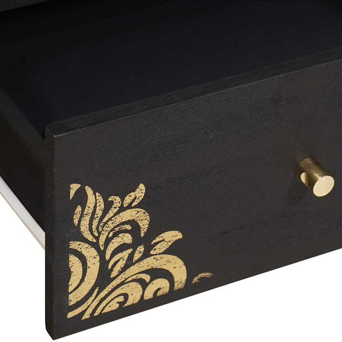 Cabinet TV cu sertar Negru 105 x 33 x 46 cm Lemn de mango solid - WALTI WALTI