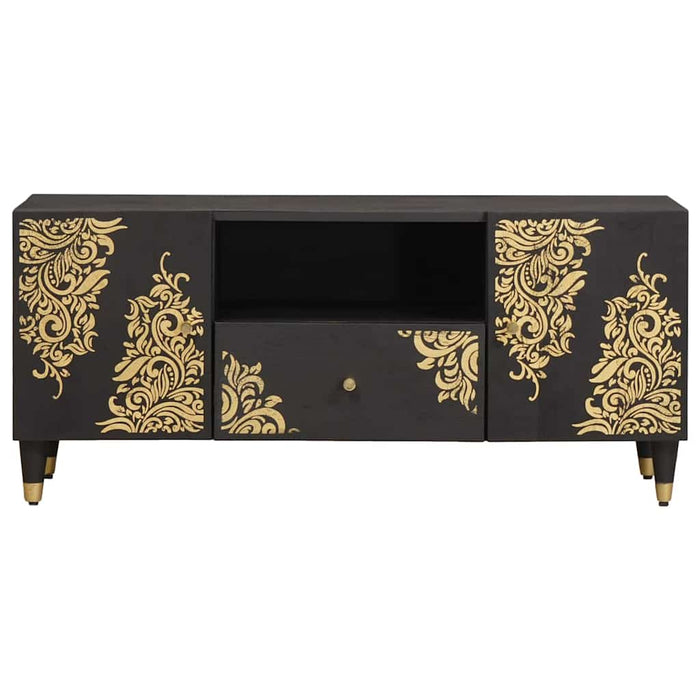 Cabinet TV cu sertar Negru 105 x 33 x 46 cm Lemn de mango solid - WALTI WALTI