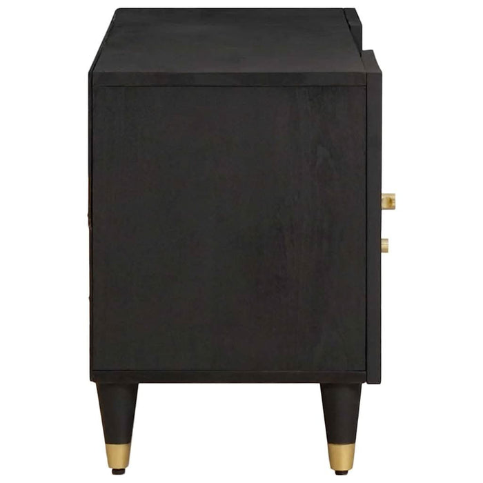 Cabinet TV cu sertar Negru 105 x 33 x 46 cm Lemn de mango solid - WALTI WALTI