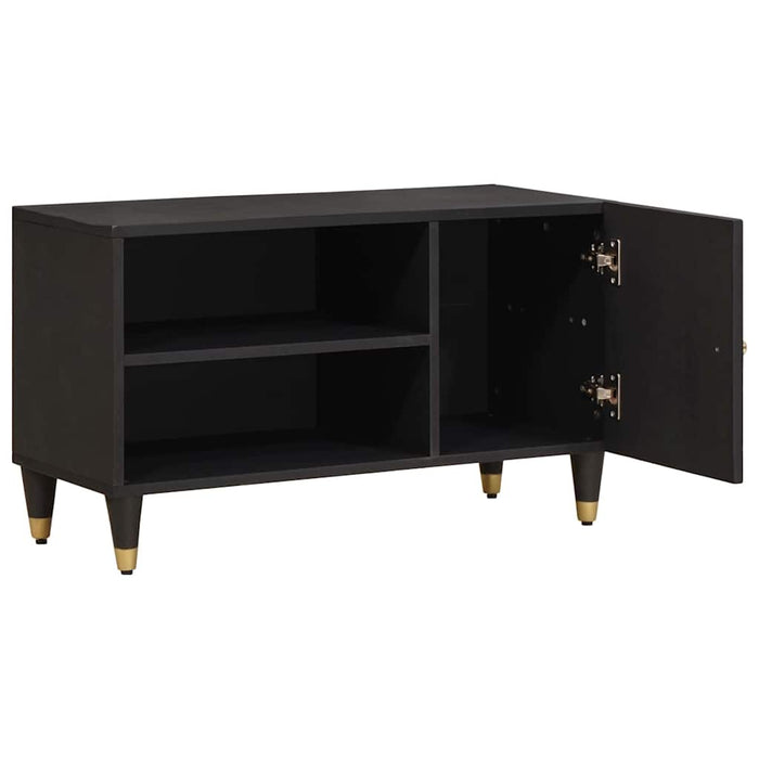 Cabinet TV cu raft Negru 80 x 33 x 46 cm Lemn de mango solid - WALTI WALTI