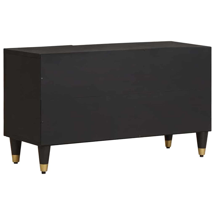 Cabinet TV cu raft Negru 80 x 33 x 46 cm Lemn de mango solid - WALTI WALTI