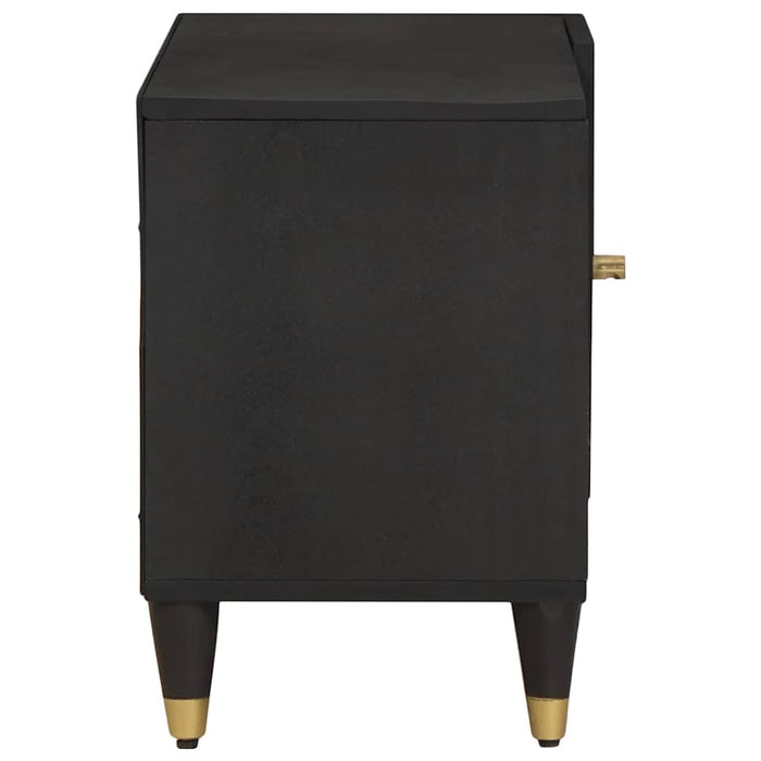 Cabinet TV cu raft Negru 80 x 33 x 46 cm Lemn de mango solid - WALTI WALTI