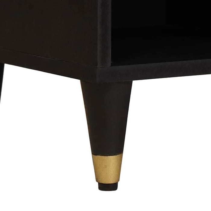 Cabinet TV cu sertar Negru 100 x 33 x 46 cm Lemn de mango solid - WALTI WALTI